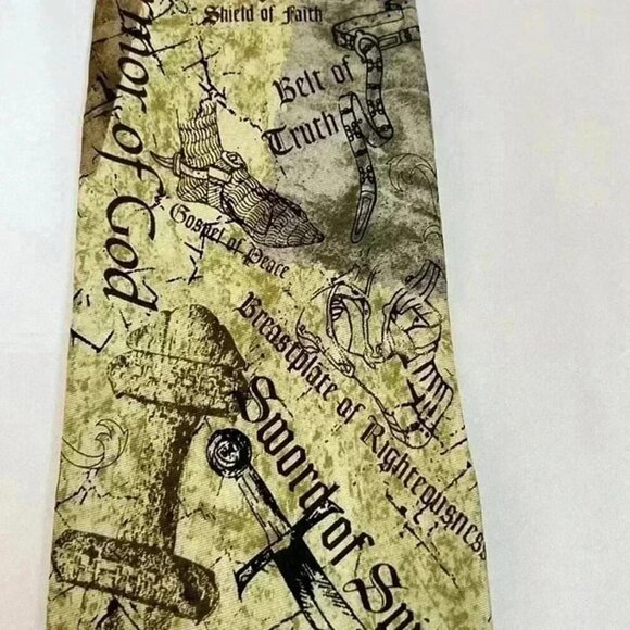 EAGLES WINGS MENS TIE 100% SILK ARMOR OF GOD - Picture 4 of 9